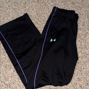 Under Armour sweat pants black with Purple Trim